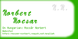 norbert mocsar business card