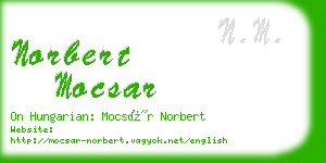 norbert mocsar business card